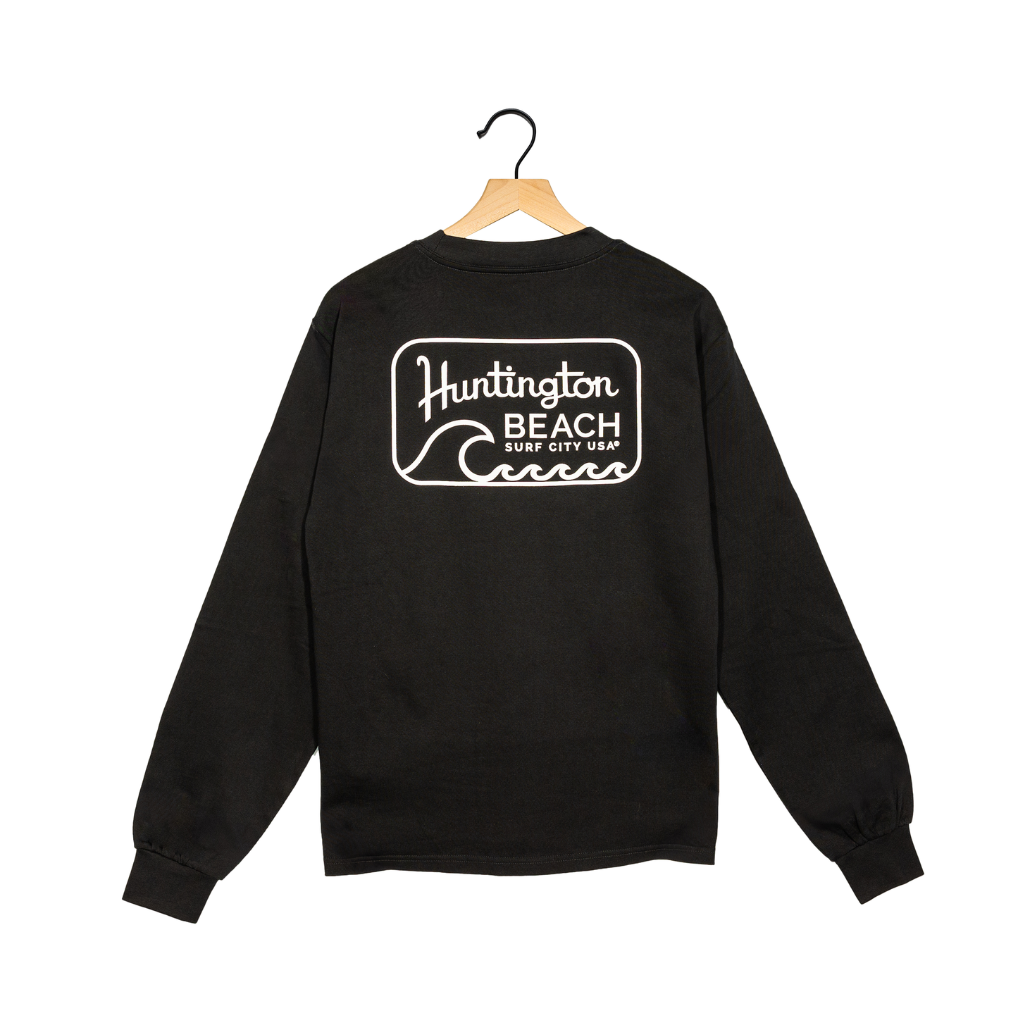 Huntington Beach Vintage Long Sleeve – Black