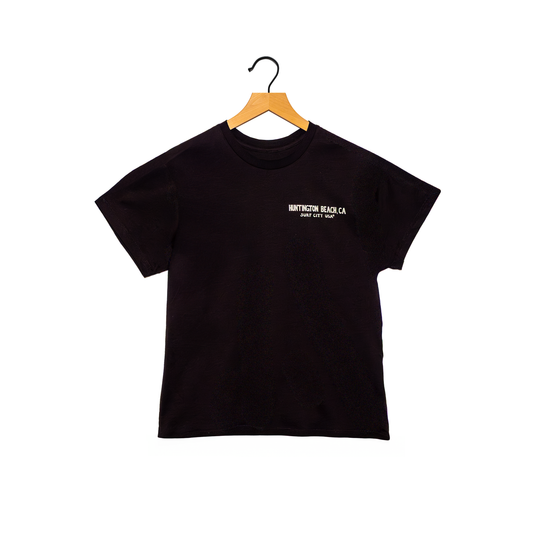 HB Surf Zone Map Women's Boyfriend Tee - Black