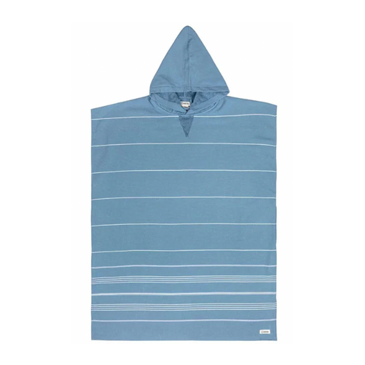 Sand Cloud - Classic Stripe Hooded Poncho (Slate Blue)